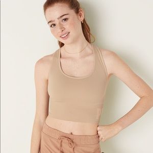 Victoria’s Secret PINK Seamless Scoop Crop Bra Hummus Large NEW